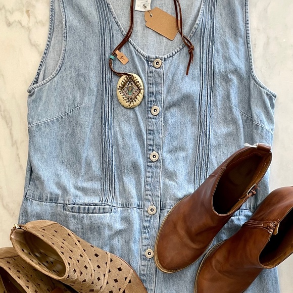 Vintage Blue Denim Dress and Accessories v - Picture 1 of 6